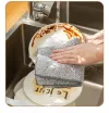 Thickened bamboo charcoal fiber kitchen absorbent cleaning cloth, household cleaning degreasing dishcloth, stain-removing and non-shedding cleaning cloth Specification image